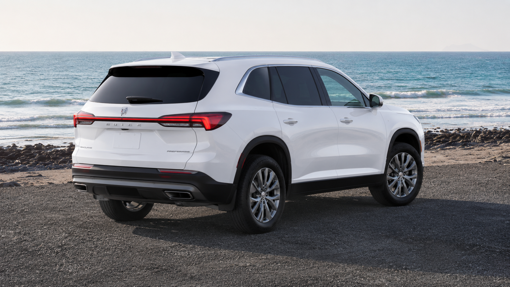 2026 Buick Enclave Preferred rear three-quarter tailgate view